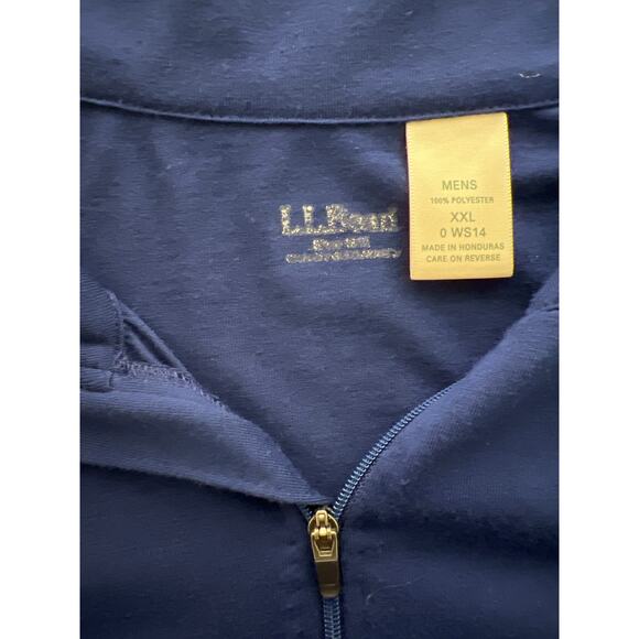 LL Bean Men's Blue Base Layer 1/4 Zip Performance Activewear L/S Pullover Sz XXL - Picture 7 of 8